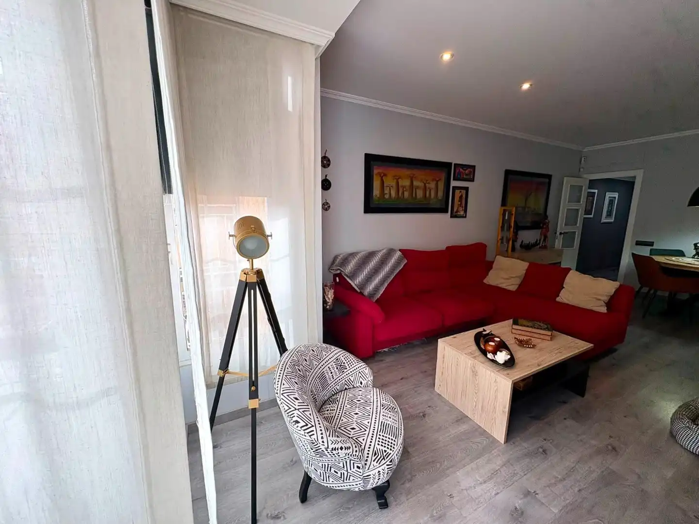 Sala de estar de Piso en venta en Barcelona con Aire acondicionado, Parquet y Balcón