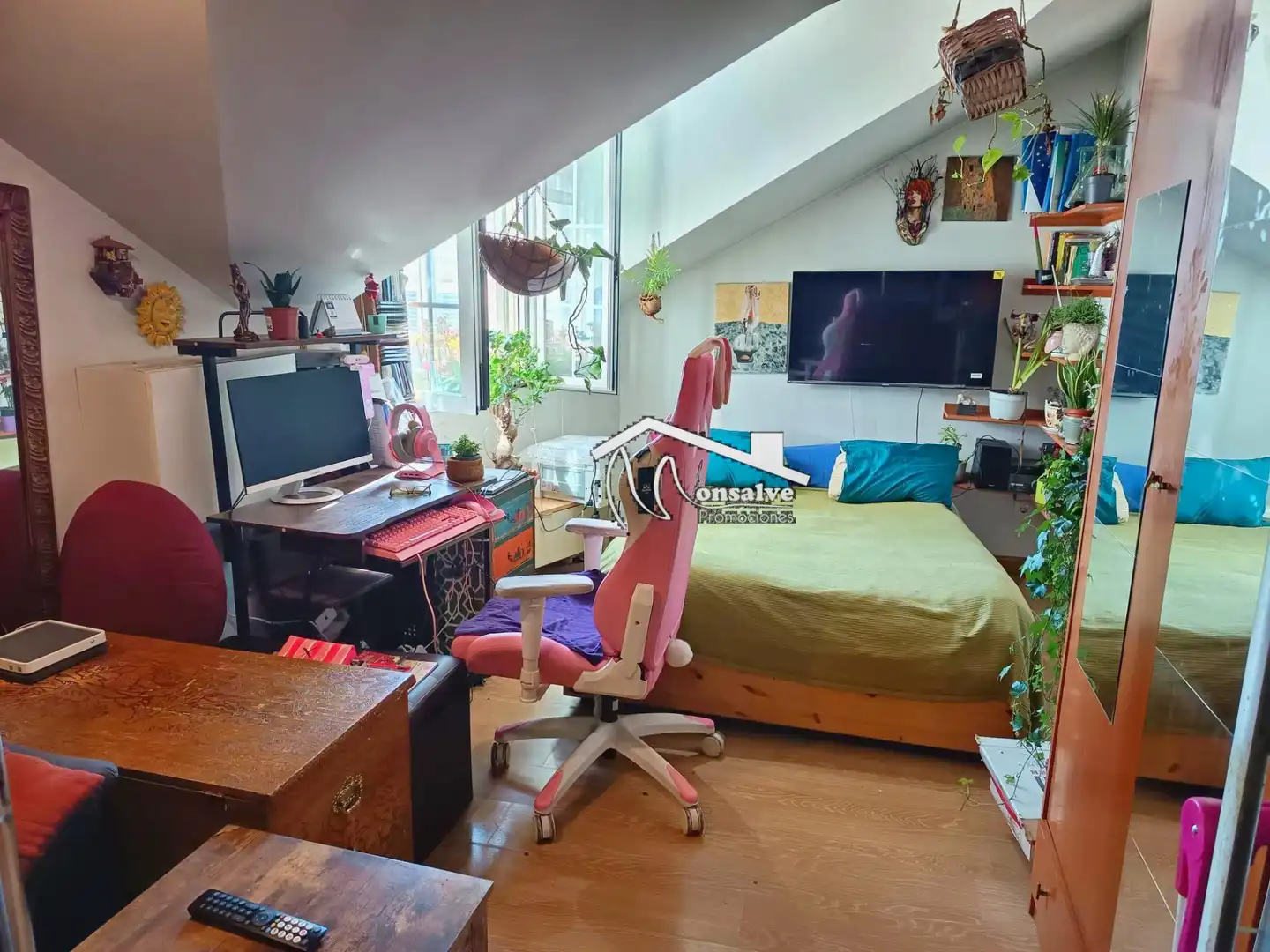 Sala de estar de Estudio de alquiler con opción a compra en Yeles con Aire acondicionado, Calefacción y Amueblado