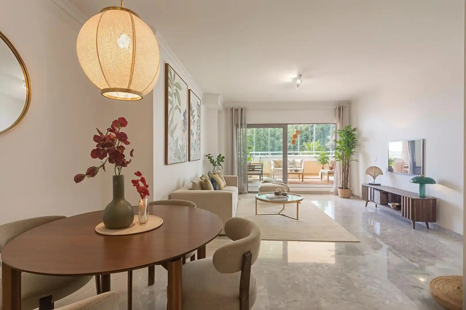 Wohnzimmer von Wohnung zum Verkauf in Benalmádena mit Klimaanlage, Terrasse und Balkon