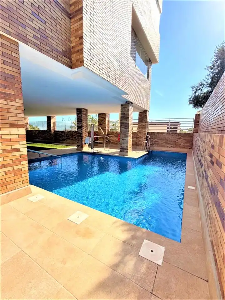 Swimming pool of Flat for rent in Roquetas de Mar  with Terrace, Furnished and Community pool