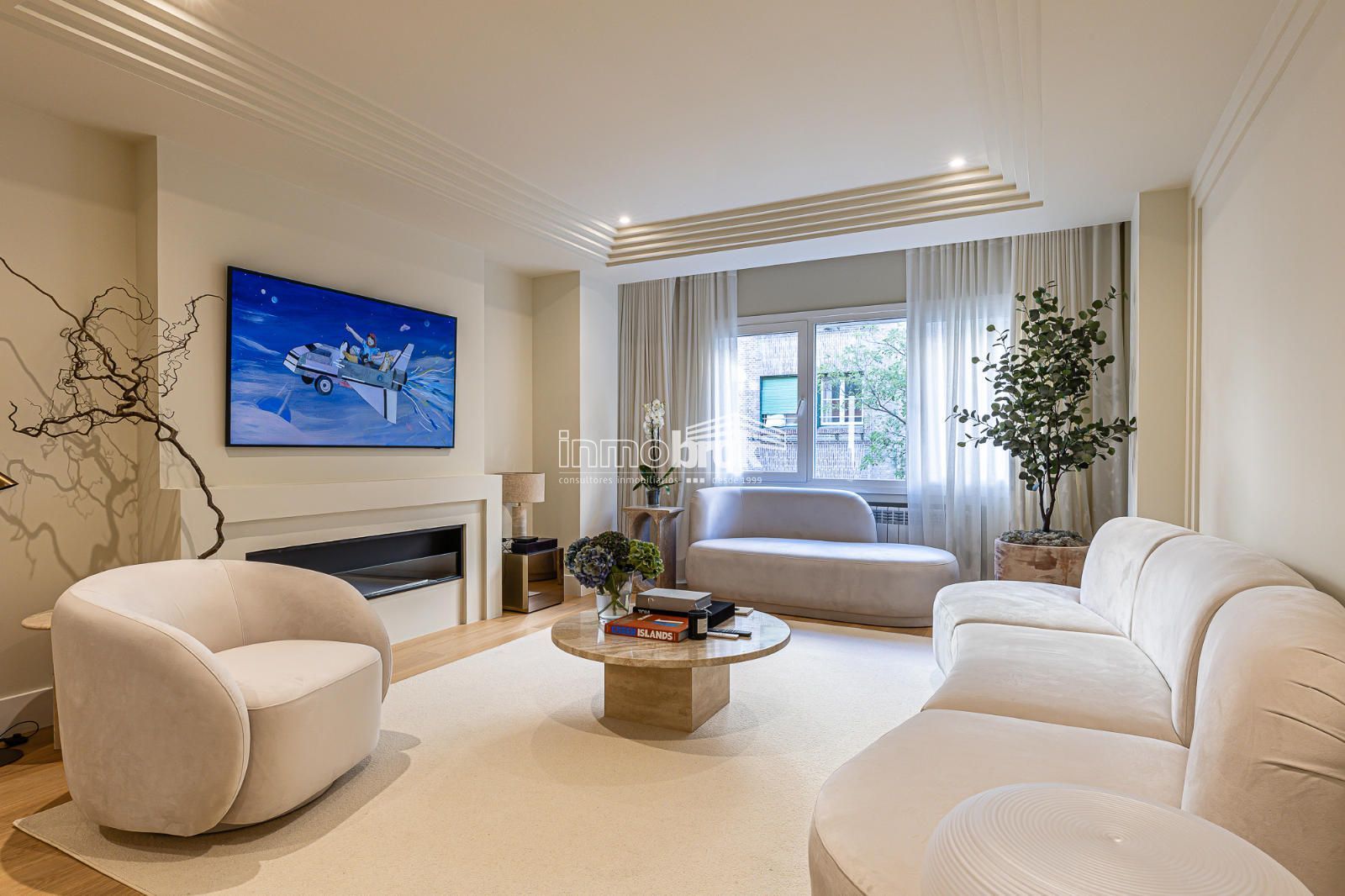 Sala de estar de Piso en venta en  Madrid Capital con Terraza y Amueblado