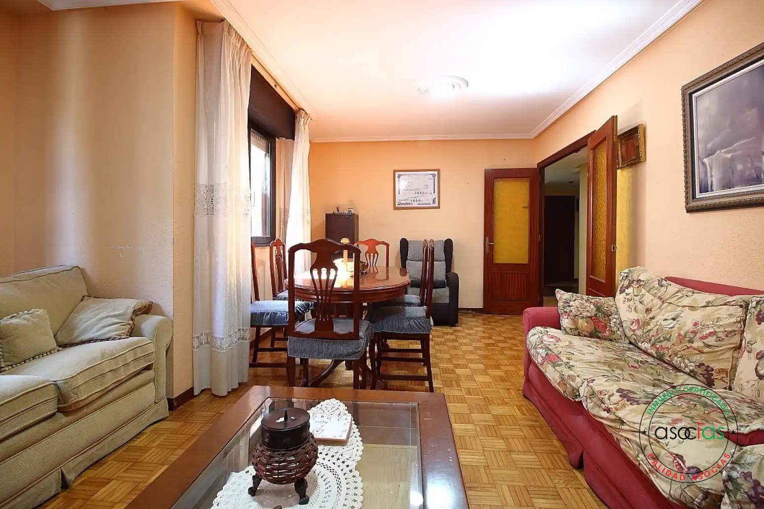 Sala de estar de Piso en venta en Gijón  con Calefacción, Parquet y Terraza