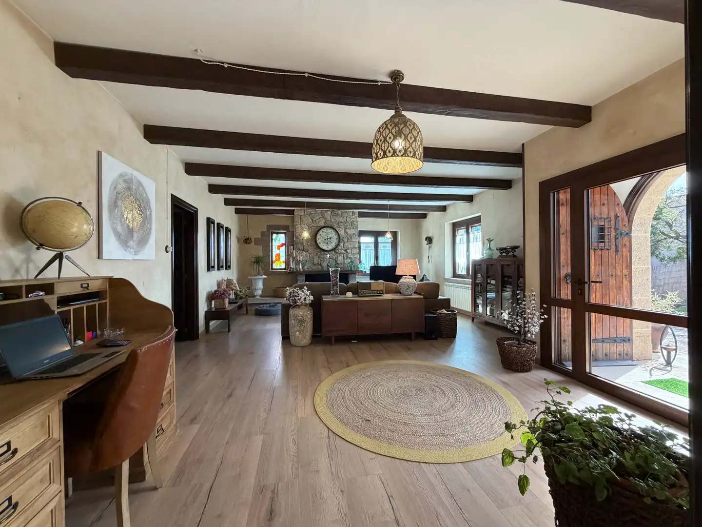 Sala de estar de Finca rústica en venta en Moià con Calefacción, Jardín privado y Parquet