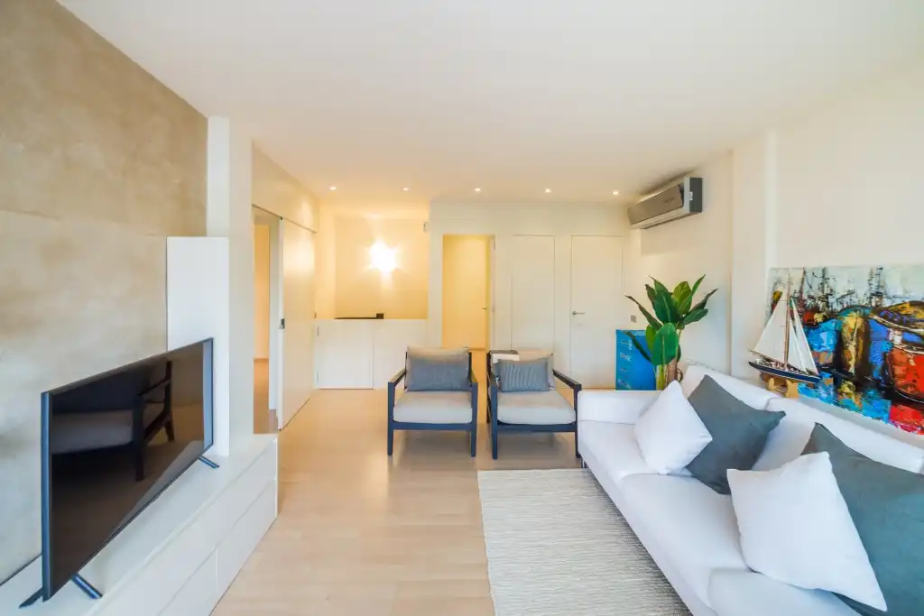 Wohnzimmer von Maisonette zum Verkauf in Calonge i Sant Antoni mit Klimaanlage, Heizung und Privatgarten