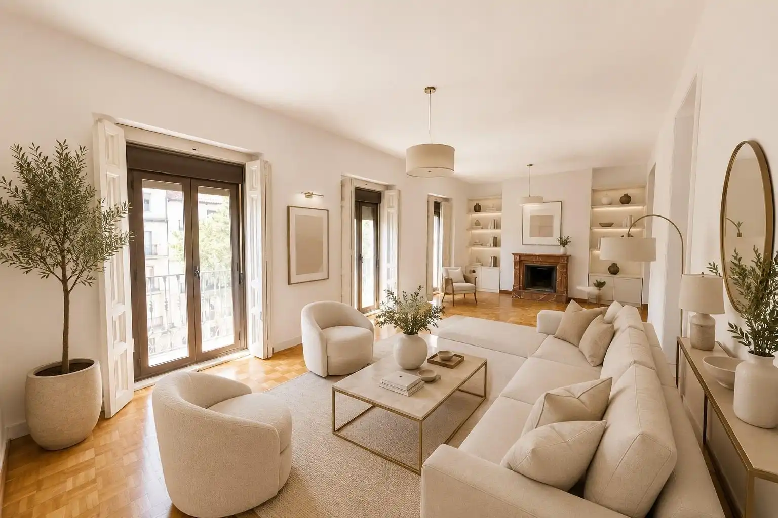 Wohnzimmer von Wohnungen zum Verkauf in Madrid mit Heizung und Balkon