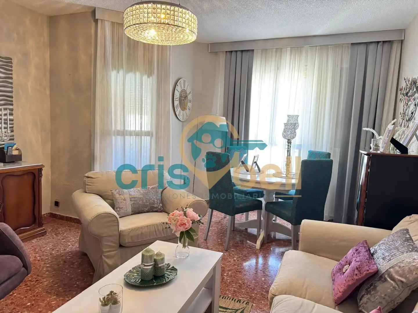 Living room of Flat for sale in Lorca  with Air Conditioner, Furnished and Oven