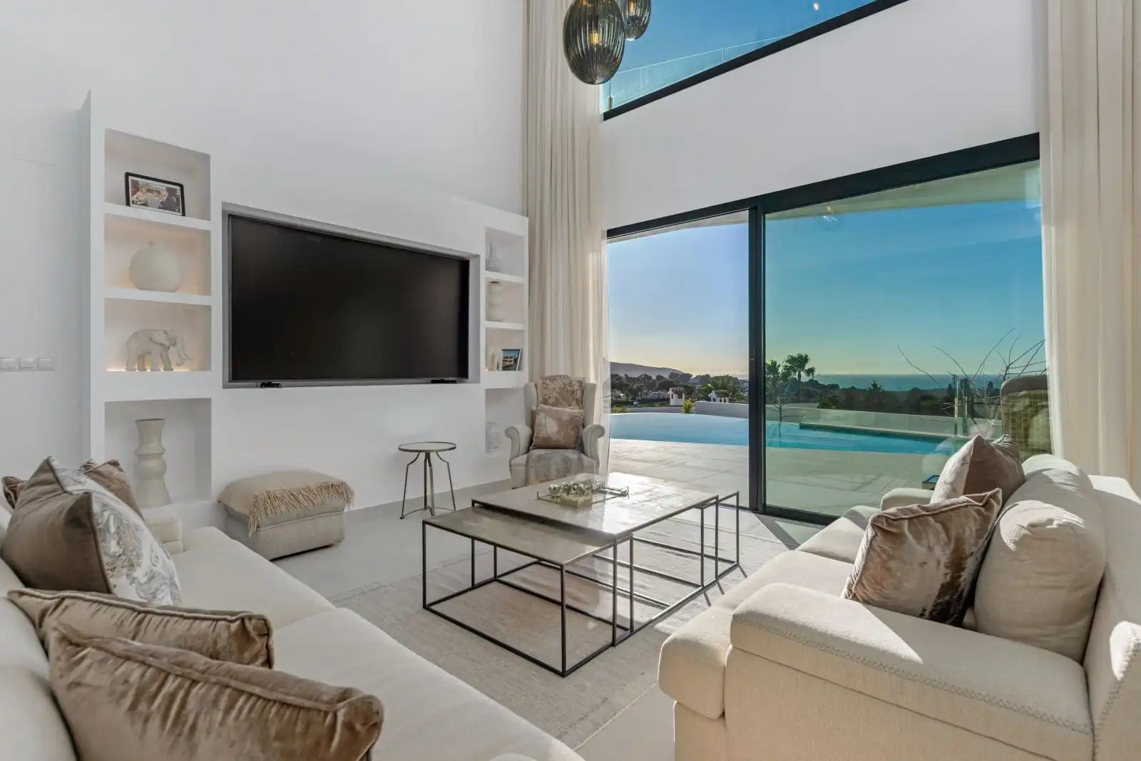 Sala de estar de Casa o chalet en venta en Moraira con Aire acondicionado, Calefacción y Jardín privado