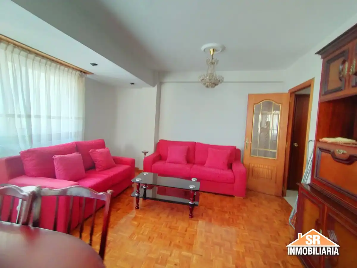 Living room of Flat for rent in A Coruña Capital   with Heating, Parquet flooring and Furnished