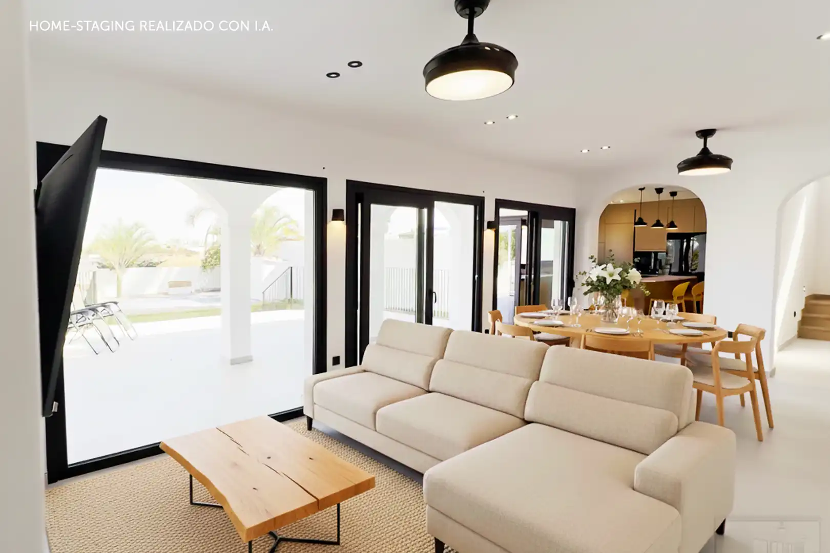 Wohnzimmer von Haus oder Chalet zum Verkauf in Mijas mit Heizung, Privatgarten und Terrasse