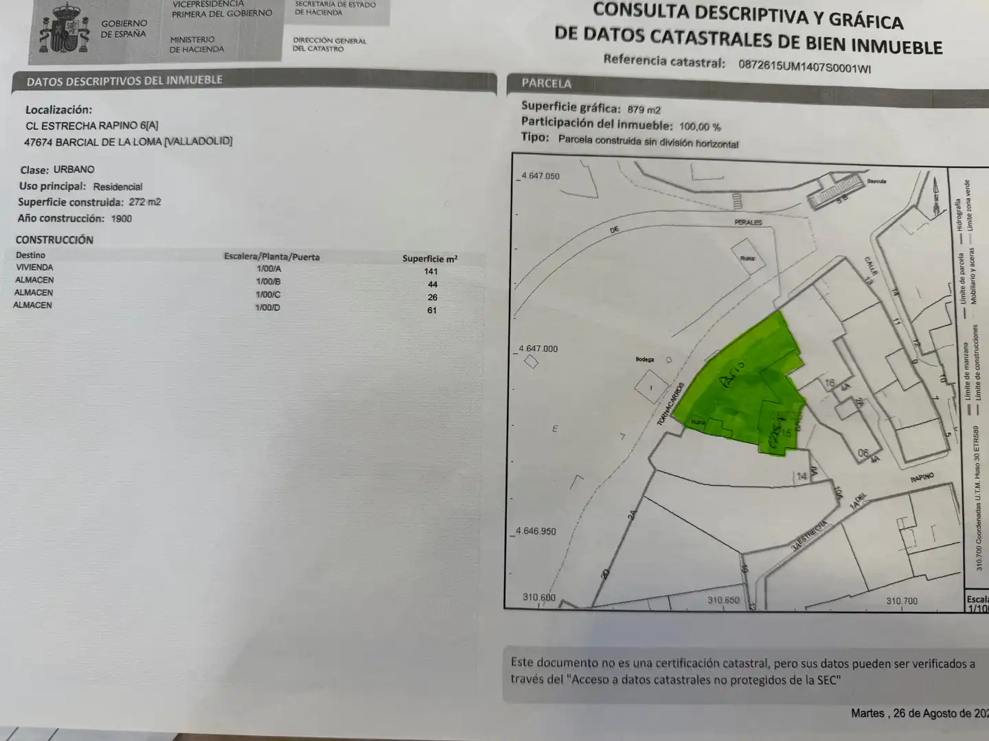 Finca rústica en venta en Barcial de la Loma con Trastero