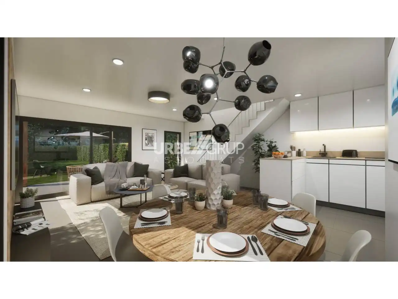 Sala de estar de Casa adosada en venta en Vacarisses con Aire acondicionado, Calefacción y Jardín privado