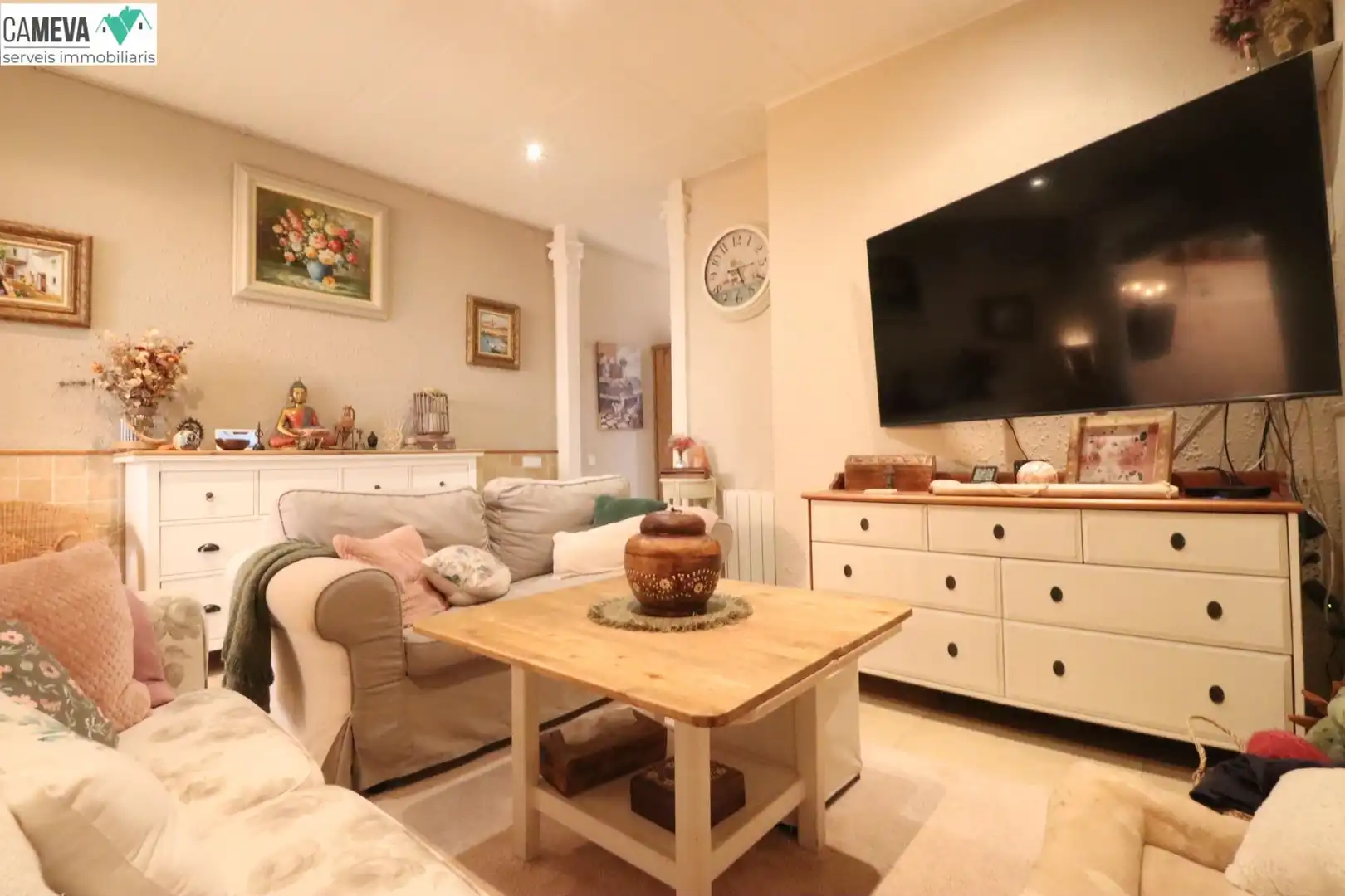 Wohnzimmer von Erdgeschoss zum Verkauf in Badalona mit Klimaanlage, Heizung und Terrasse