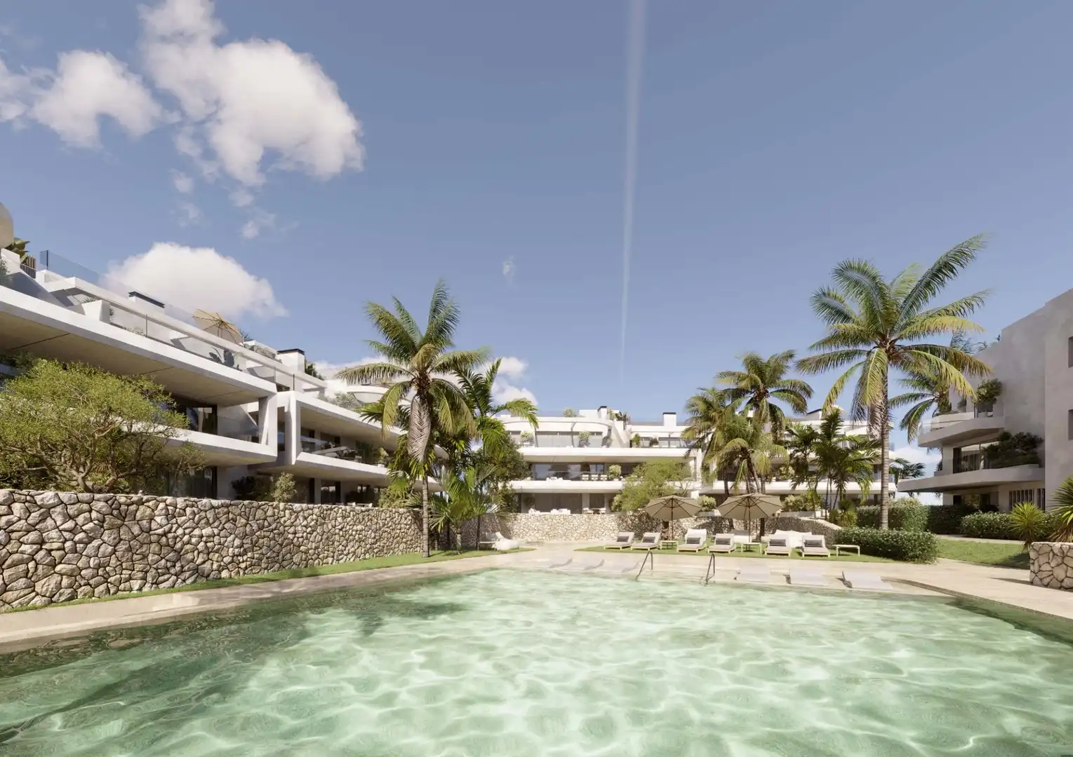 Vista exterior de Planta baja en venta en Estepona con Aire acondicionado, Jardín privado y Terraza