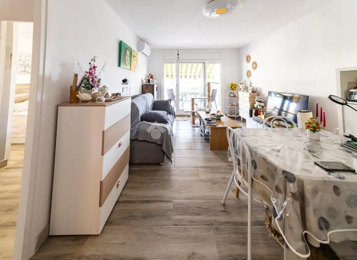 Sala de estar de Piso en venta en Cunit con Aire acondicionado, Parquet y Terraza