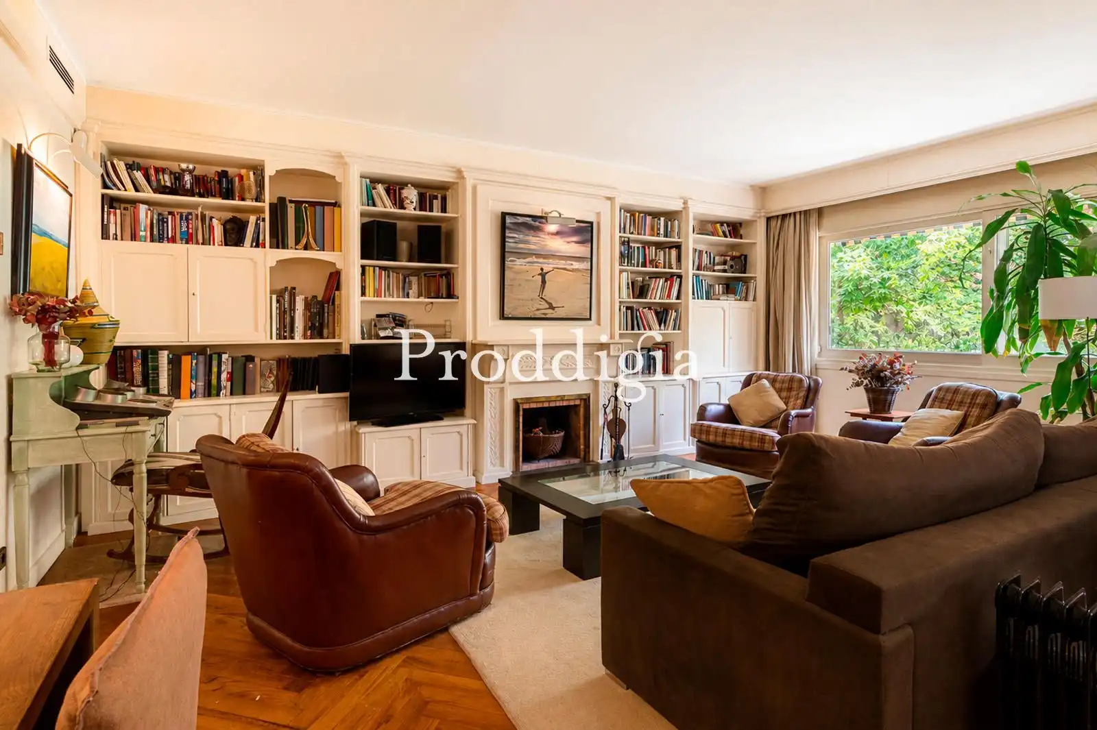 Sala de estar de Piso en venta en Sant Cugat del Vallès con Calefacción, Jardín privado y Terraza
