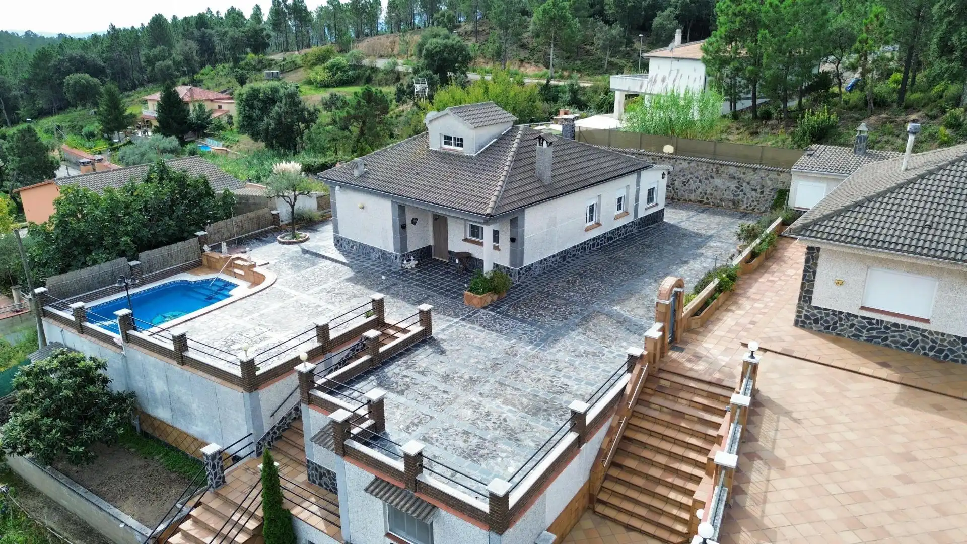 Exterior view of Houses for sale in Riudarenes  with Air Conditioner, Terrace and Swimming Pool