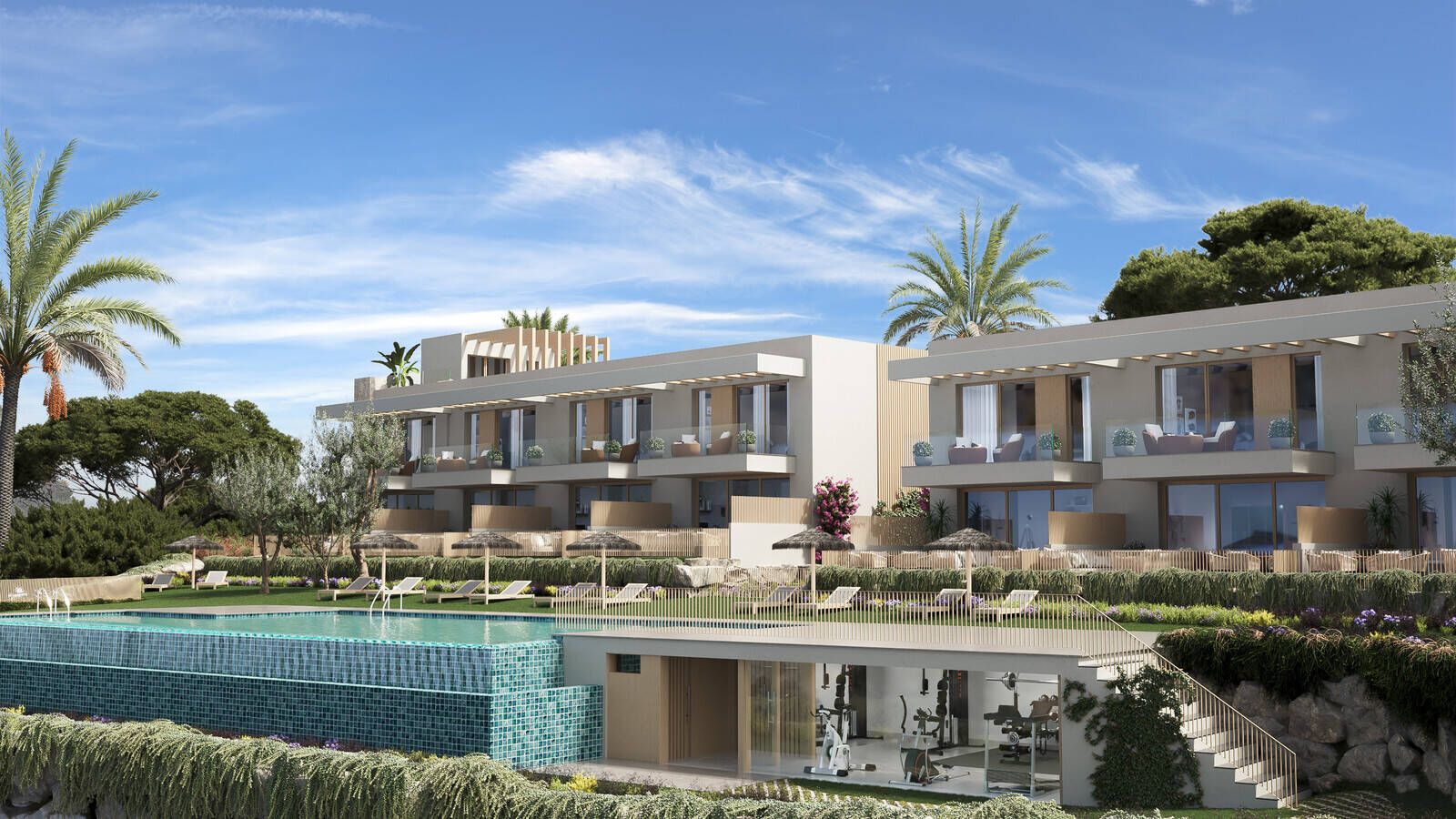 Vista exterior de Casa o xalet en venda en Manilva amb Aire condicionat, Jardí privat i Terrassa