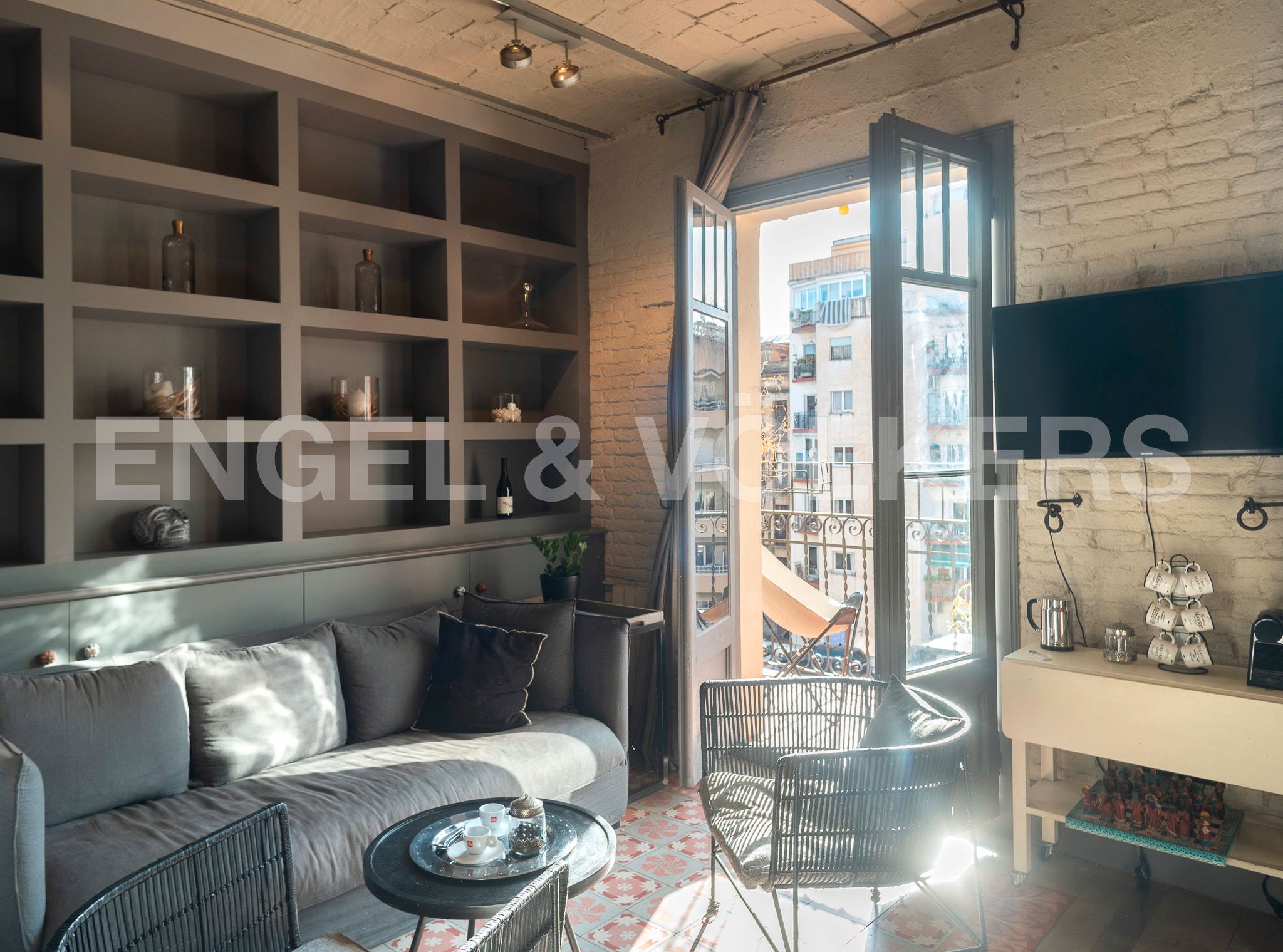 Living room of Apartment to rent in  Barcelona Capital  with Heating, Terrace and Furnished
