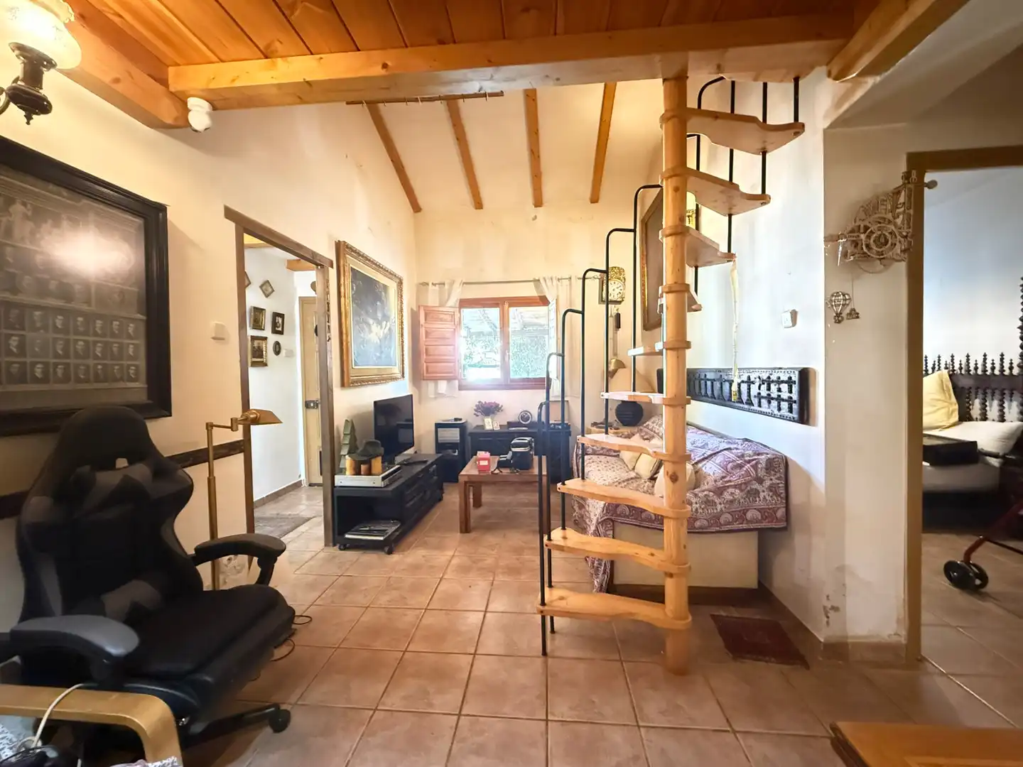 Sala de estar de Casa o chalet en venta en Escatrón con Jardín privado, Amueblado y Lavadora