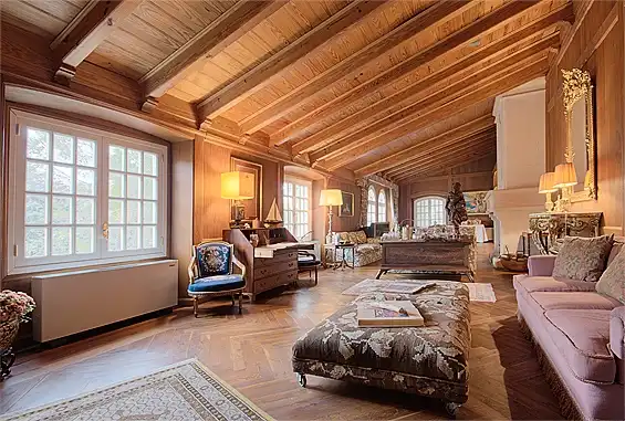 Sala de estar de Finca rústica en venta en Escorca con Jardín privado, Terraza y Piscina