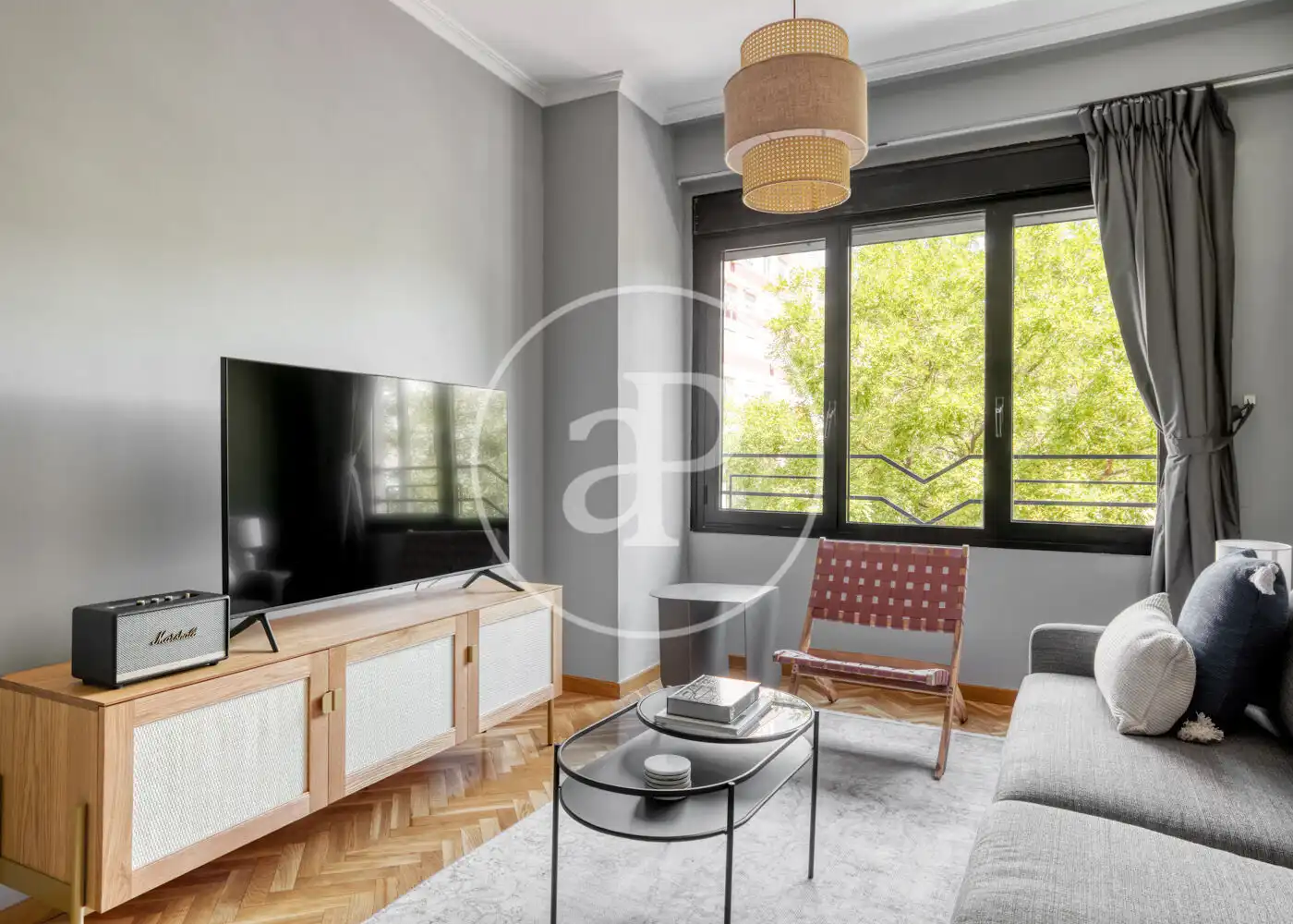 Living room of Flat for rent in Madrid  with Air Conditioner, Heating and Furnished