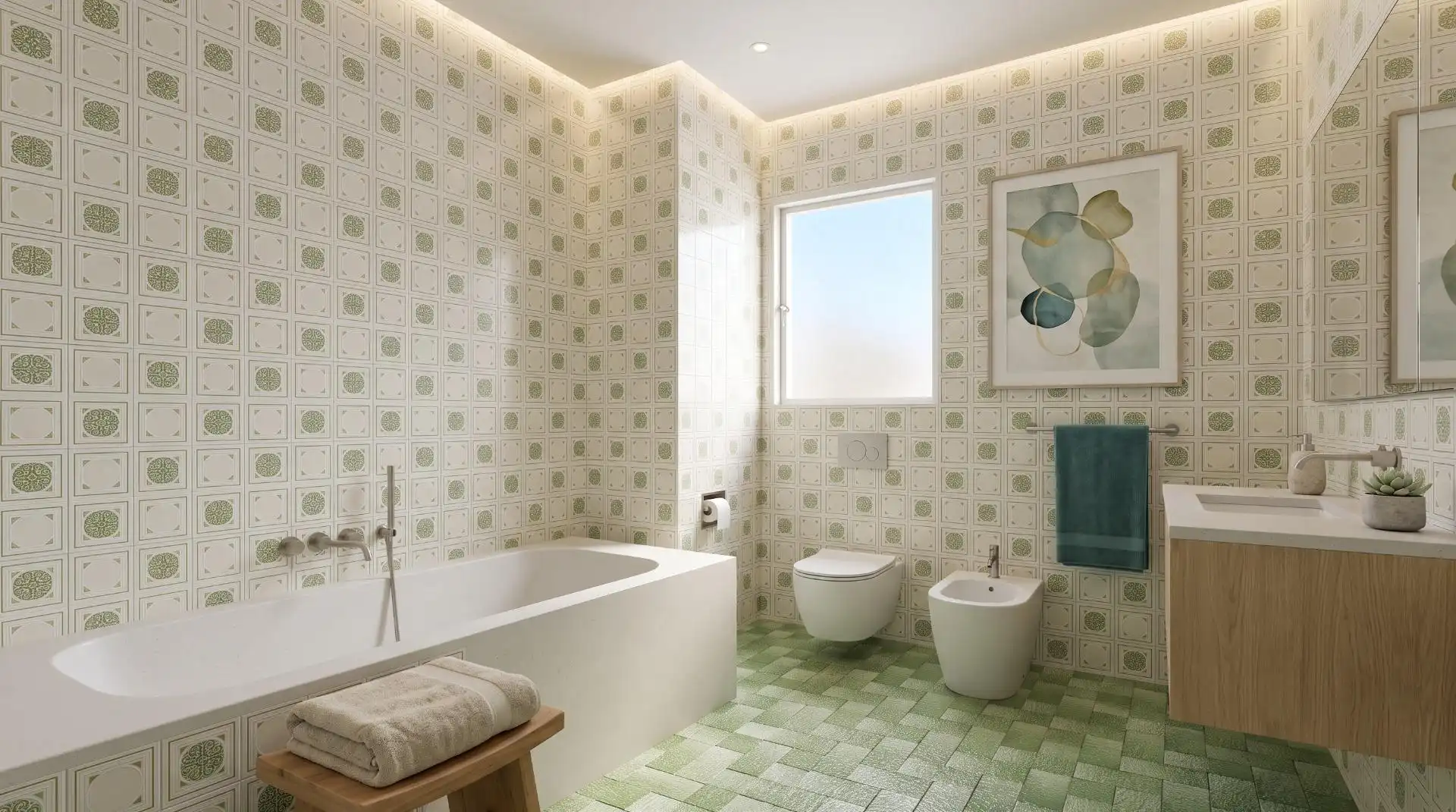 Baño de Casa adosada en venta en Sanlúcar la Mayor con Aire acondicionado, Calefacción y Terraza
