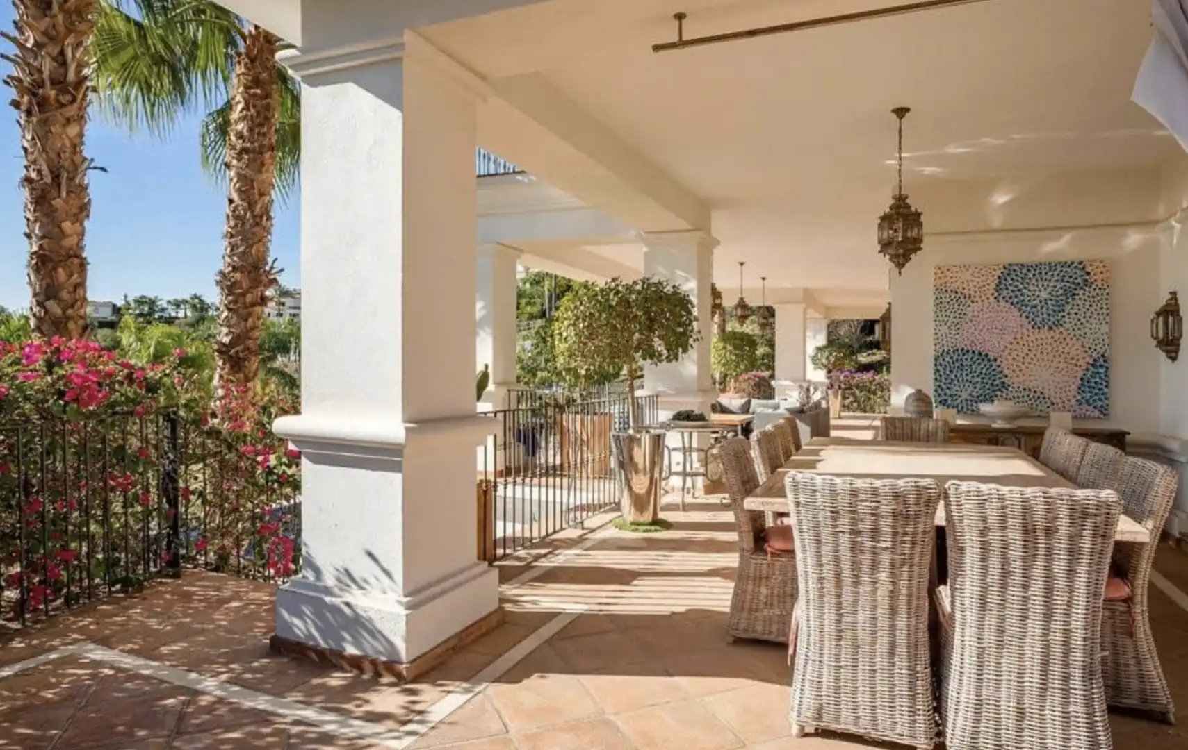 Terraza de Casa o chalet de alquiler en Marbella con Aire acondicionado, Jardín privado y Piscina