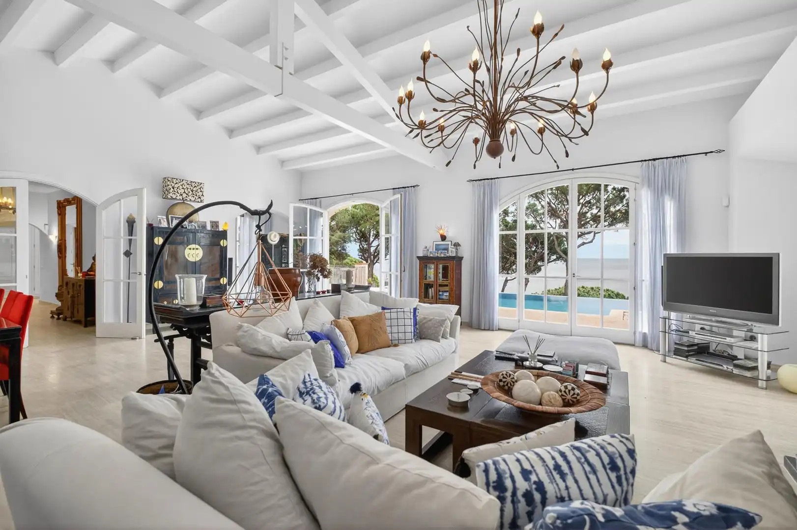 Sala de estar de Casa o chalet en venta en Sant Feliu de Guíxols con Aire acondicionado, Jardín privado y Parquet