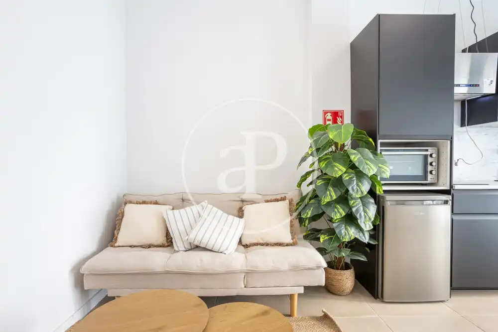 Sala d'estar de Loft de lloguer en Valencia amb Aire condicionat i Moblat