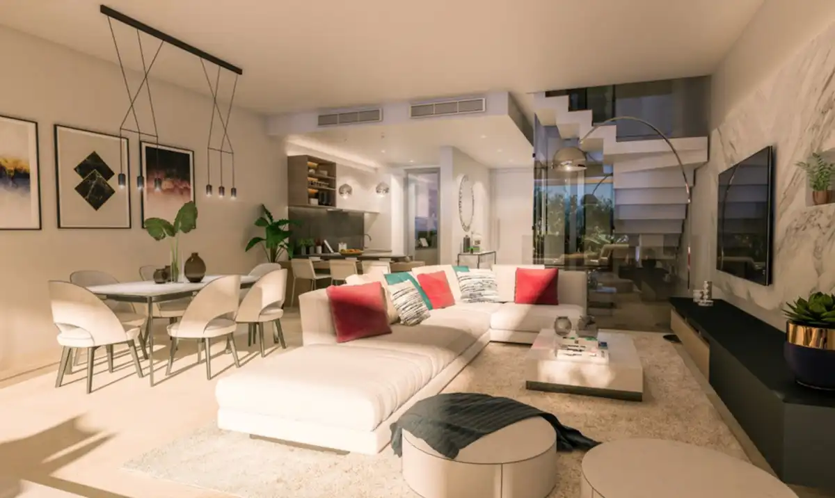 Living room of Detached homes for sale in Manilva  with Air Conditioner, Private garden and Swimming Pool