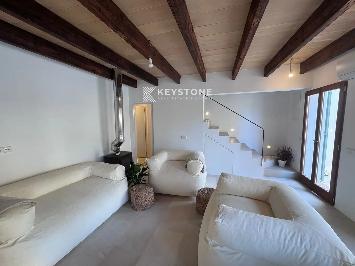 Sala de estar de Casa o chalet de alquiler en Estellencs con Aire acondicionado, Terraza y Amueblado