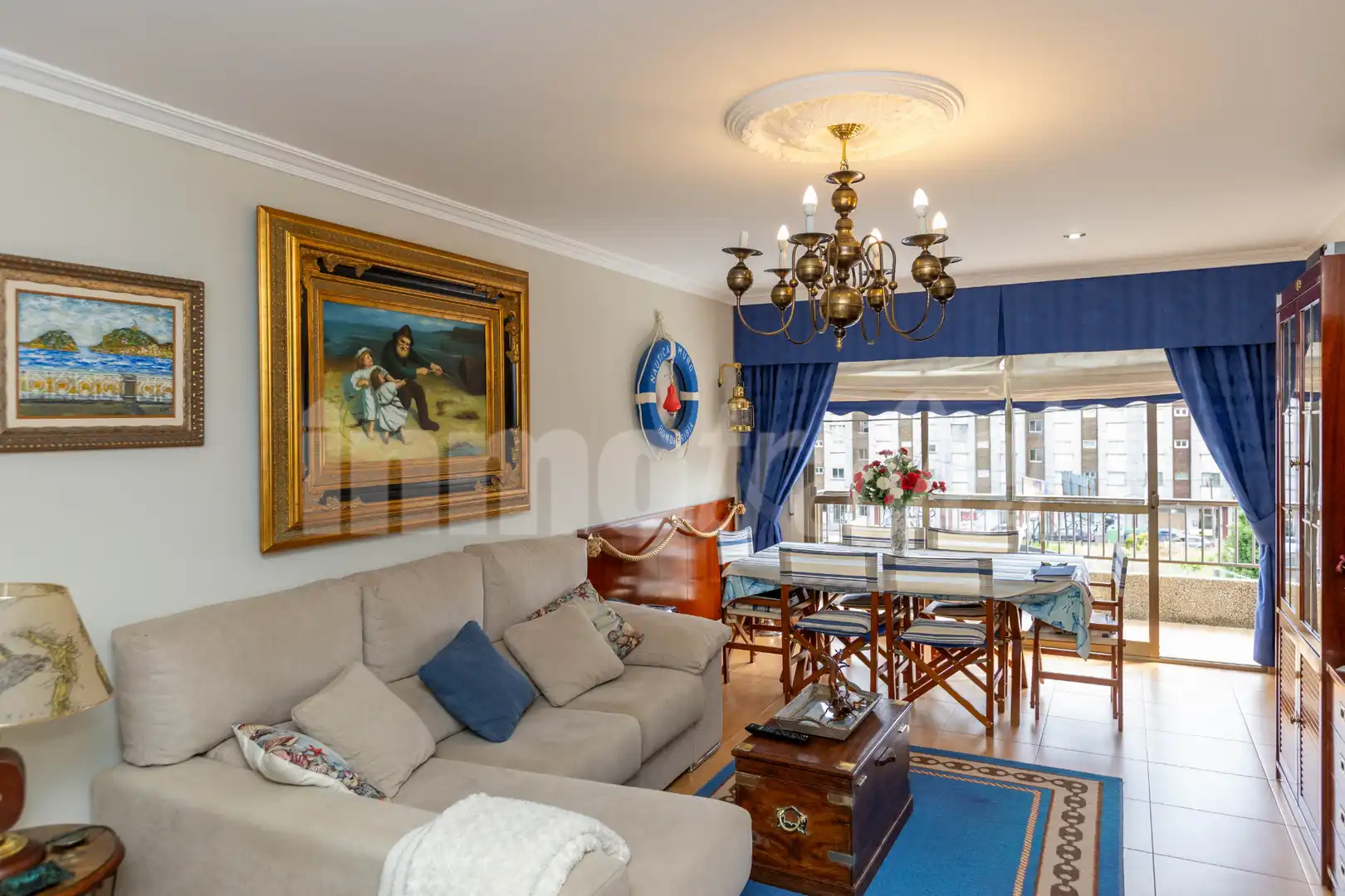 Wohnzimmer von Wohnung zum Verkauf in Sanxenxo mit Privatgarten, Terrasse und Möbliert