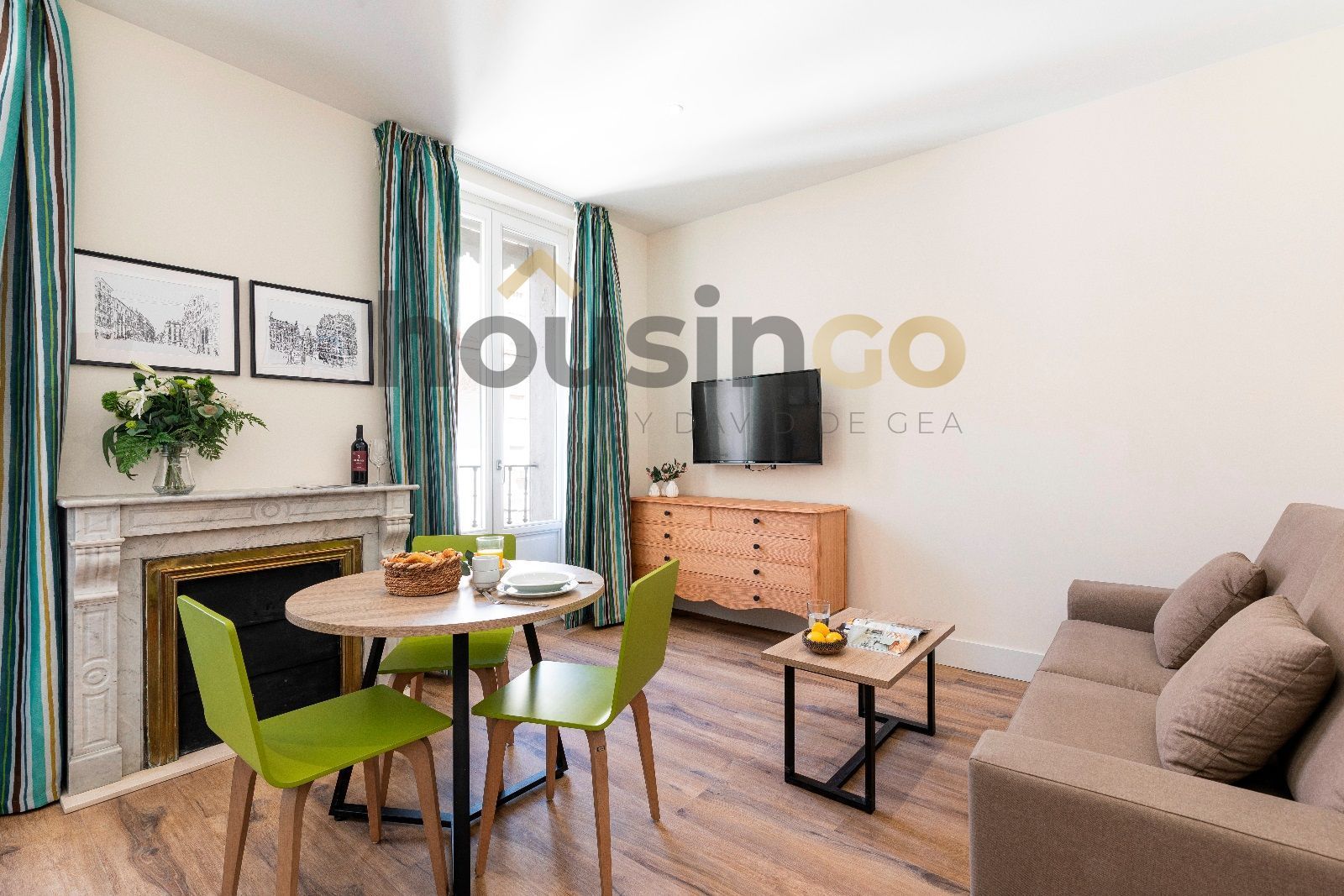 Wohnzimmer von Wohnung zur miete in  Madrid Capital mit Klimaanlage, Heizung und Terrasse