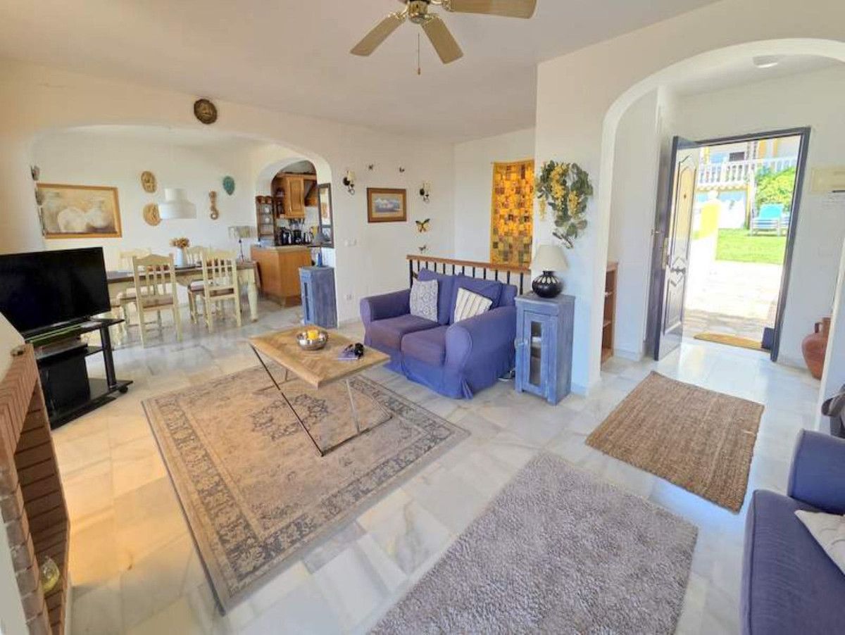 Living room of Single-family semi-detached for sale in Manilva  with Terrace, Swimming Pool and Furnished