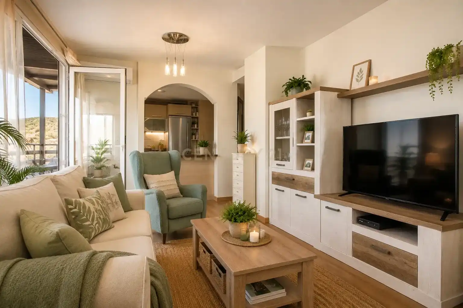 Sala de estar de Apartamento en venta en Mutxamel con Aire acondicionado, Trastero y Piscina