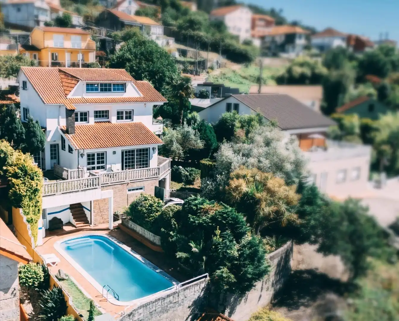 Exterior view of Houses for sale in Vigo   with Terrace, Swimming Pool and Balcony