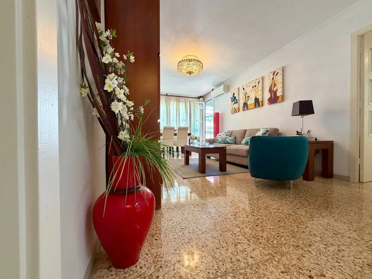 Sala de estar de Piso en venta en Barcelona con Aire acondicionado, Amueblado y Balcón