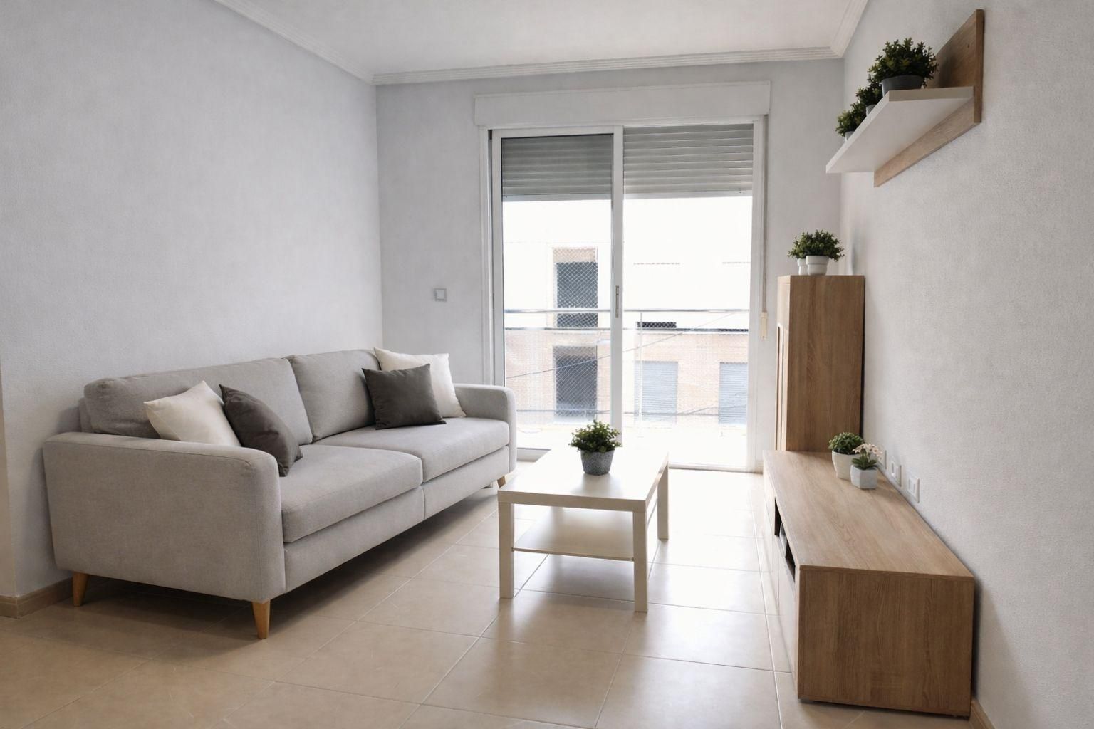 Sala de estar de Apartamento en venta en  Murcia Capital con Terraza, Amueblado y Balcón