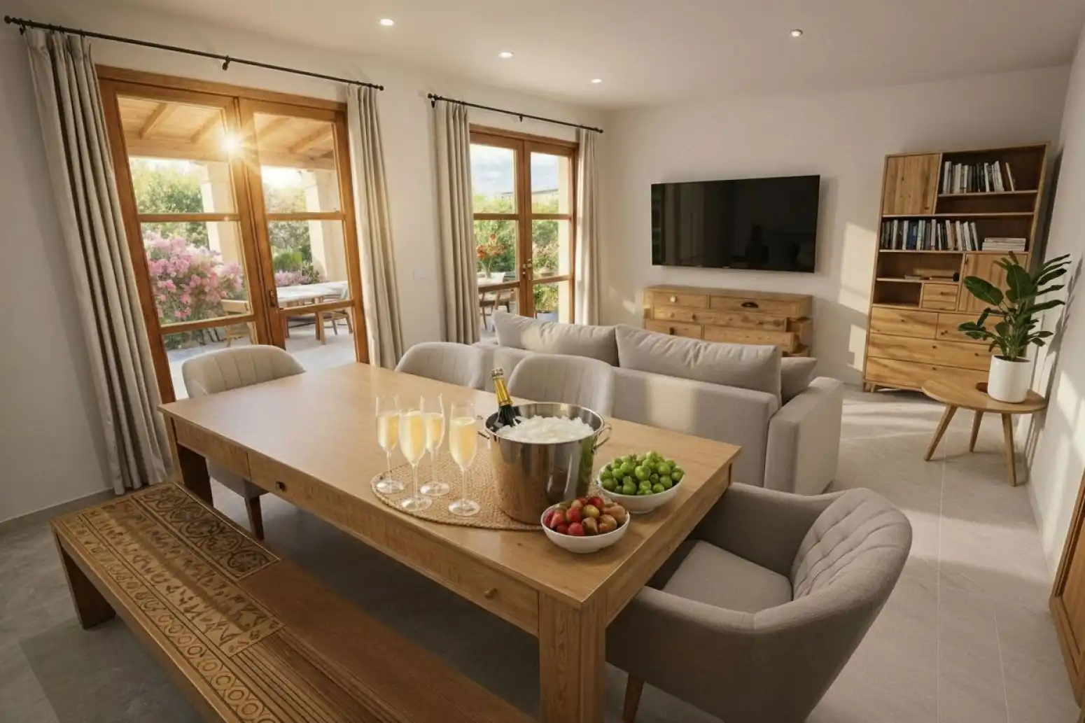 Living room of Houses for rent in Campanet  with Heating, Private garden and Terrace
