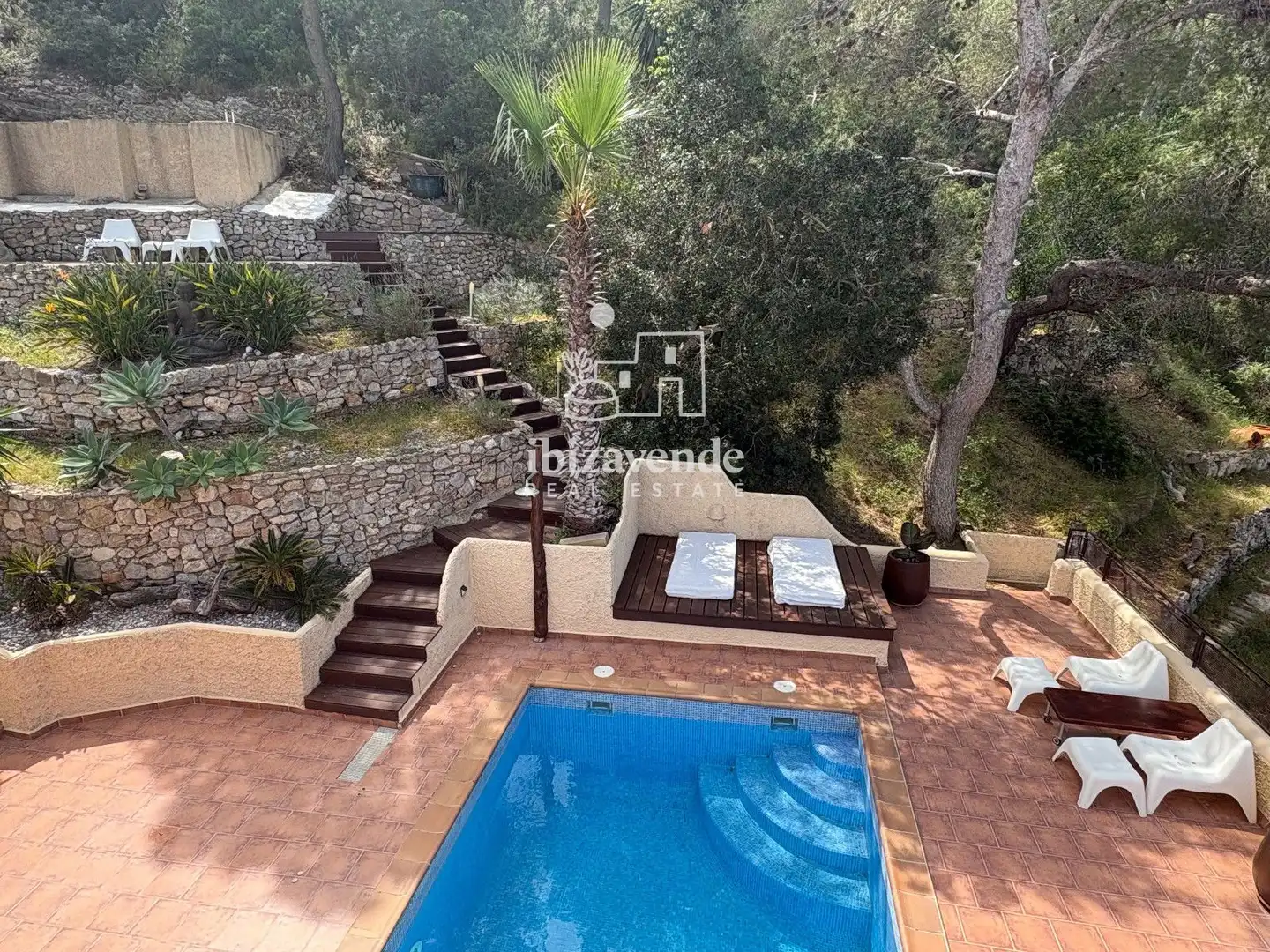 Jardí de Casa o xalet de lloguer en Santa Eulària des Riu amb Calefacció, Terrassa i Piscina