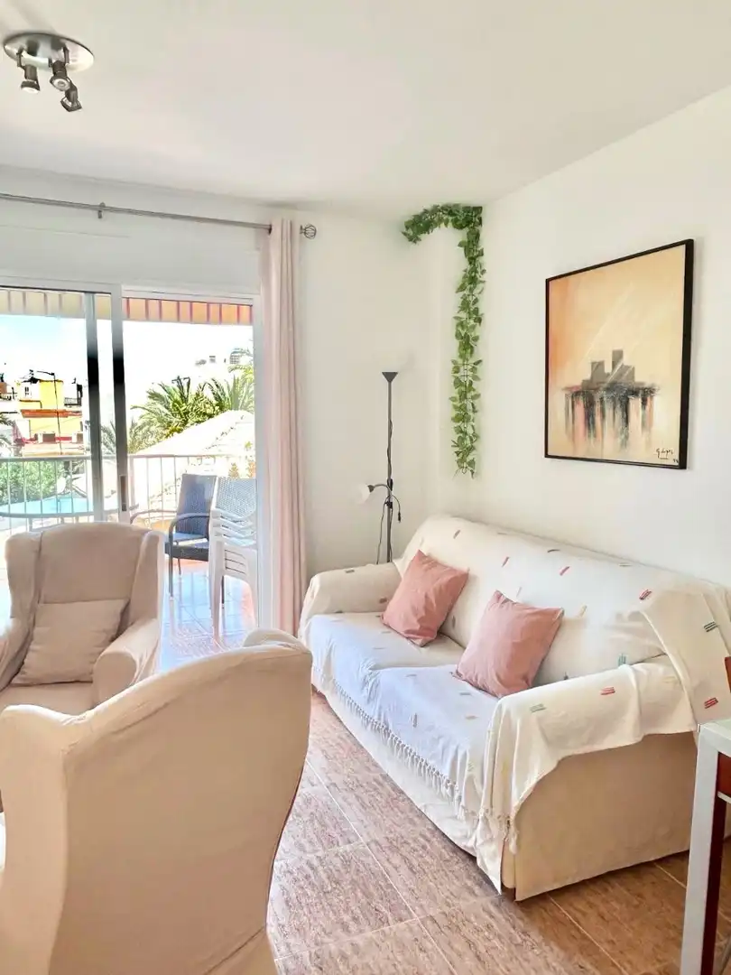 Sala de estar de Apartamento de alquiler en Cartagena con Aire acondicionado, Amueblado y Lavadora