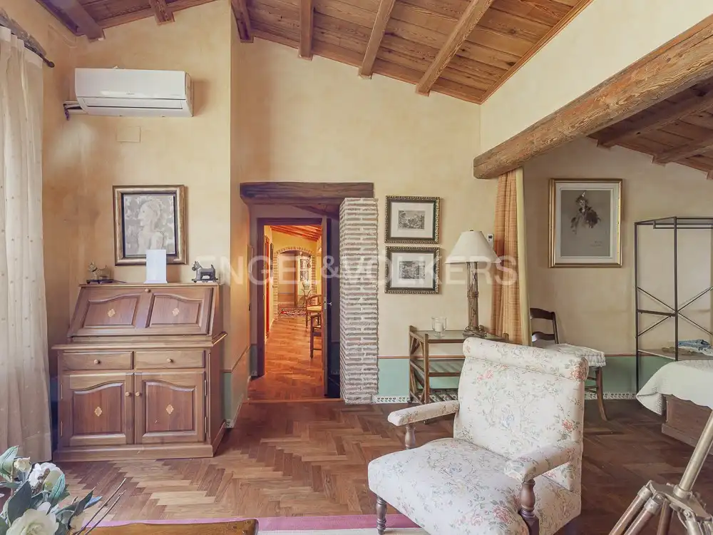 Wohnzimmer von Country house zur Miete in El Bruc mit Klimaanlage, Heizung und Privatgarten