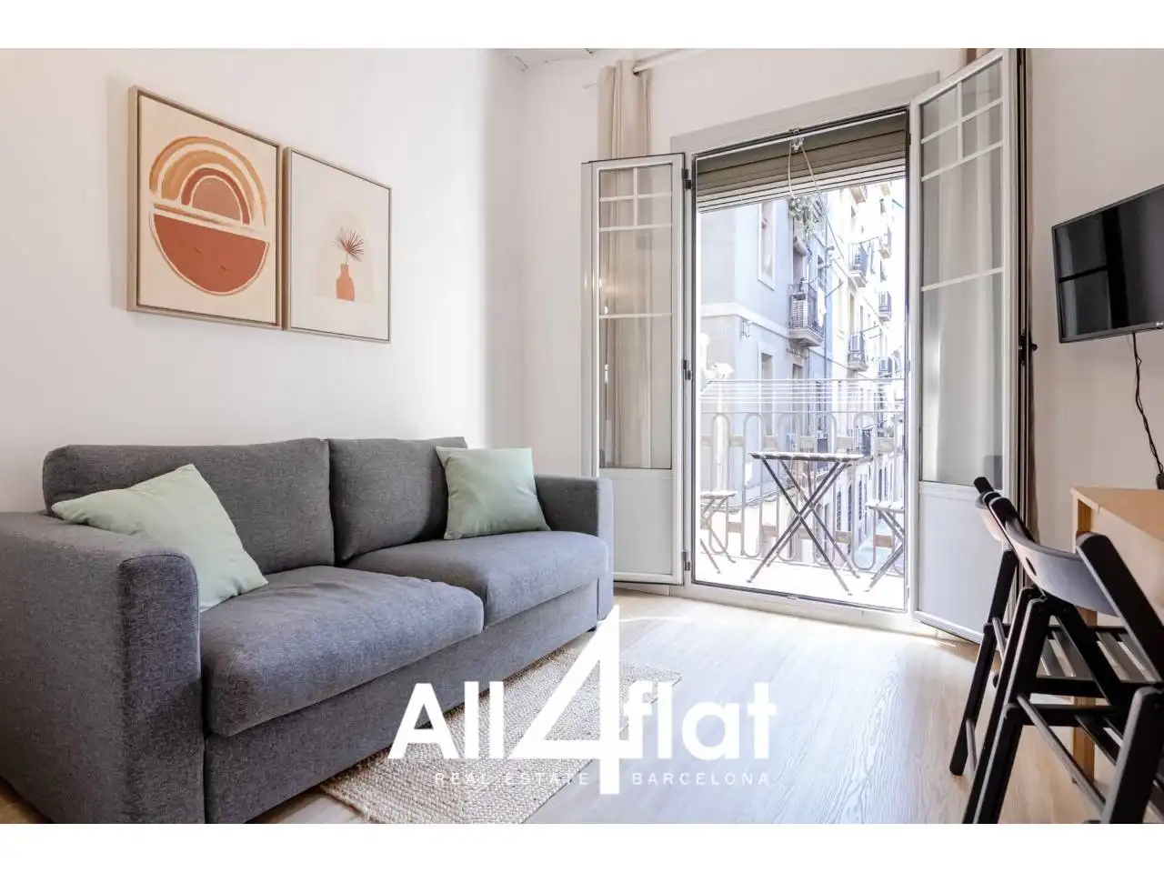 Terraza de Piso de alquiler en Barcelona con Aire acondicionado, Parquet y Amueblado