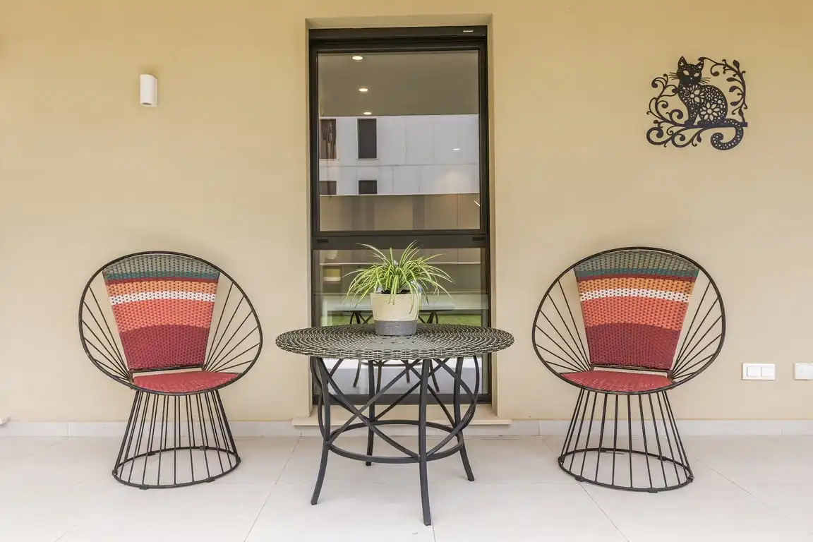 Terraza de Apartamento de alquiler en Dénia con Aire acondicionado, Jardín privado y Terraza