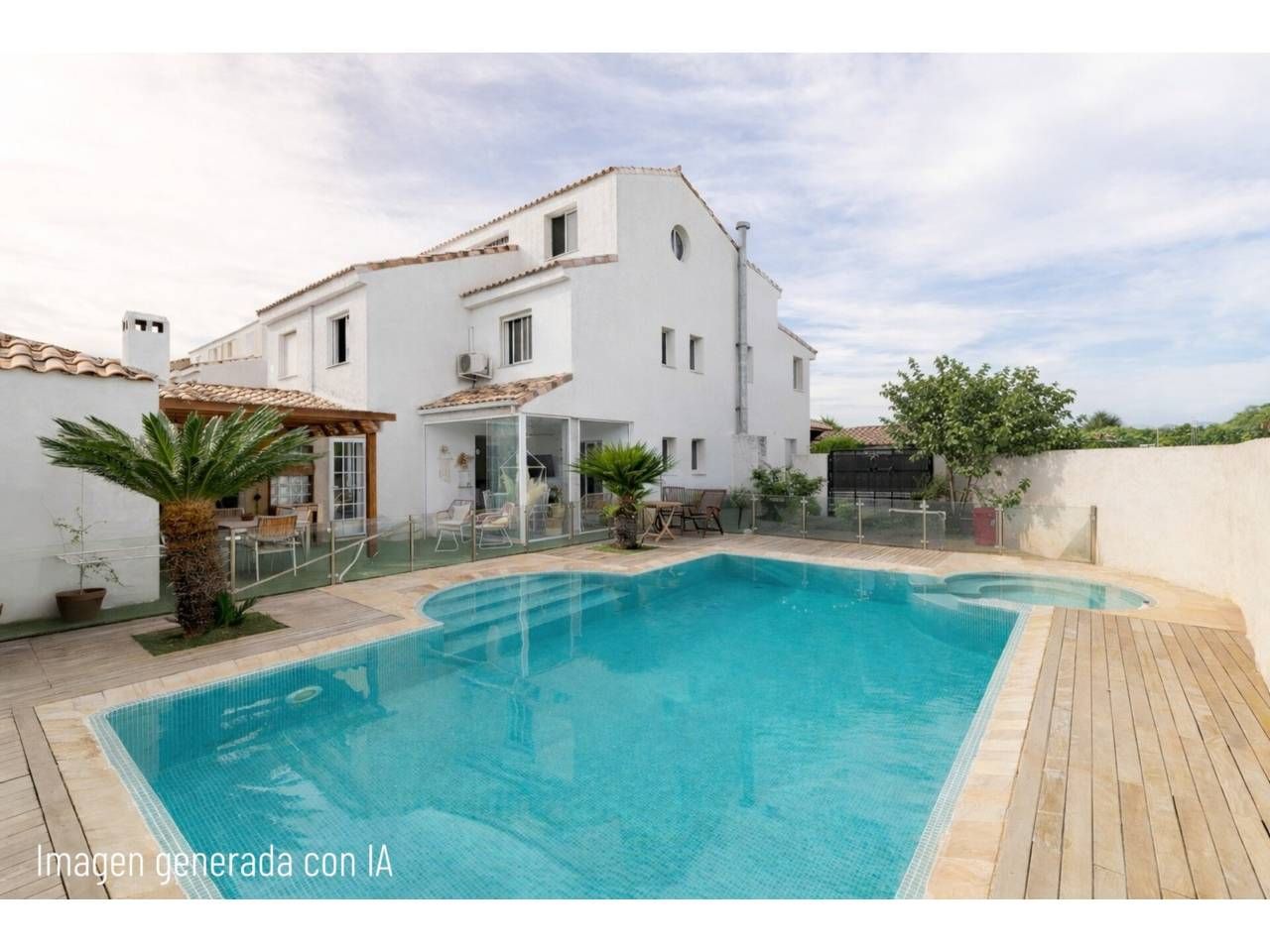 Exterior view of Single-family semi-detached for sale in La Pobla de Vallbona  with Air Conditioner, Heating and Private garden