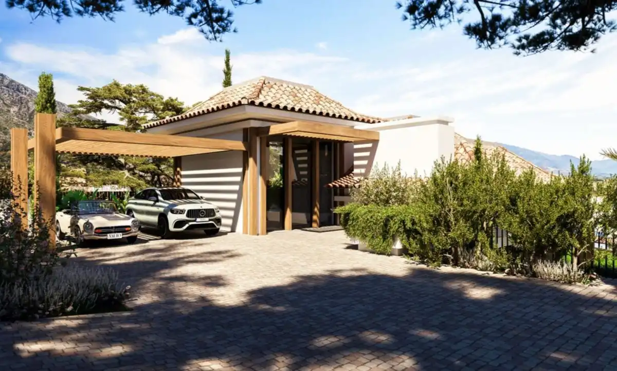 Vista exterior de Casa o xalet en venda en Marbella amb Aire condicionat, Jardí privat i Terrassa