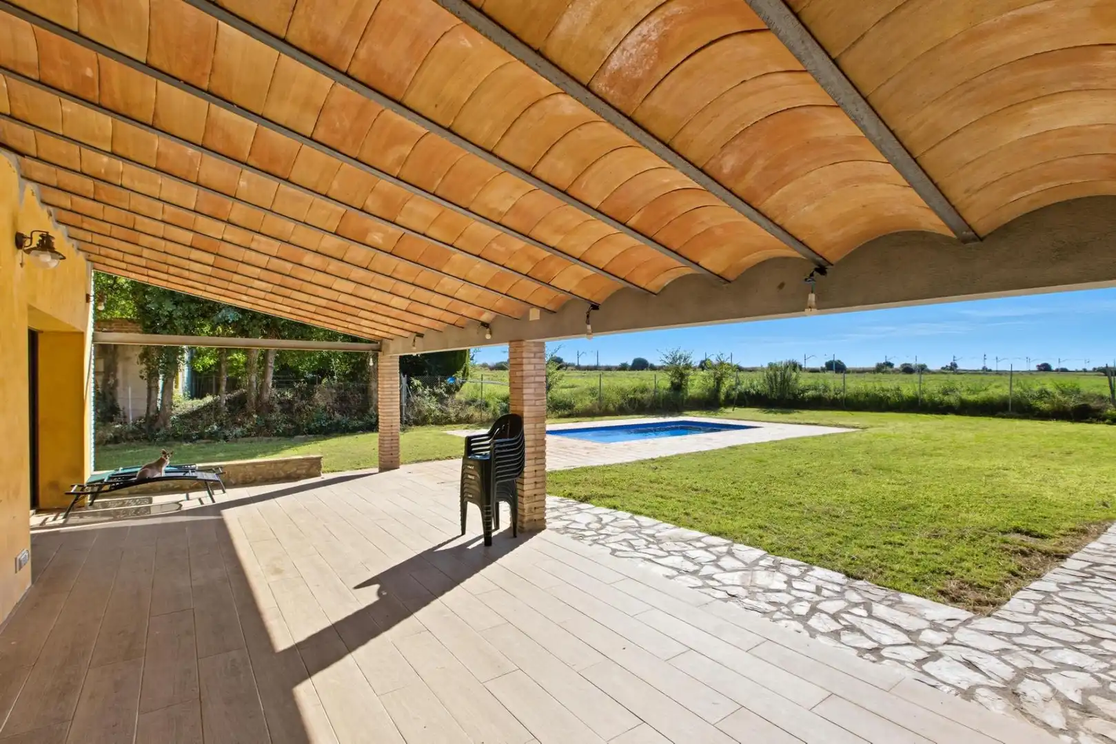 Garden of Country homes for sale in Garrigàs  with Private garden, Terrace and Swimming Pool