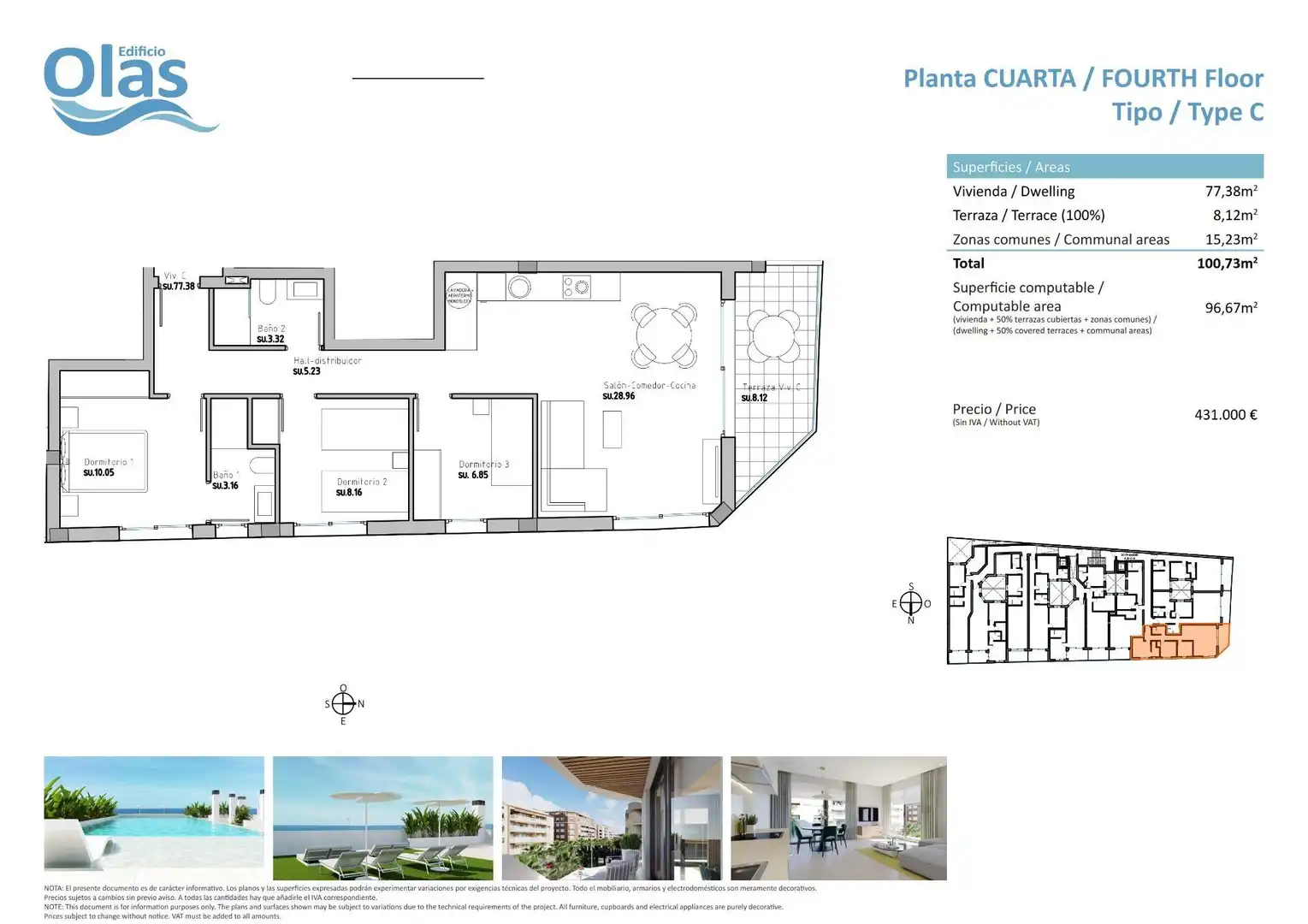 Piso con piscina en venta en Guardamar Playa, imagen 4