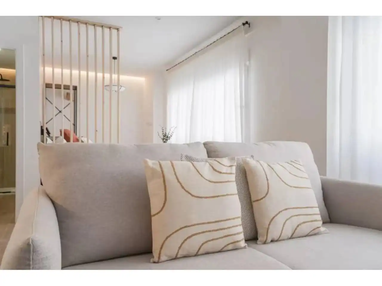 Sala de estar de Estudio en venta en Badalona con Parquet y Amueblado