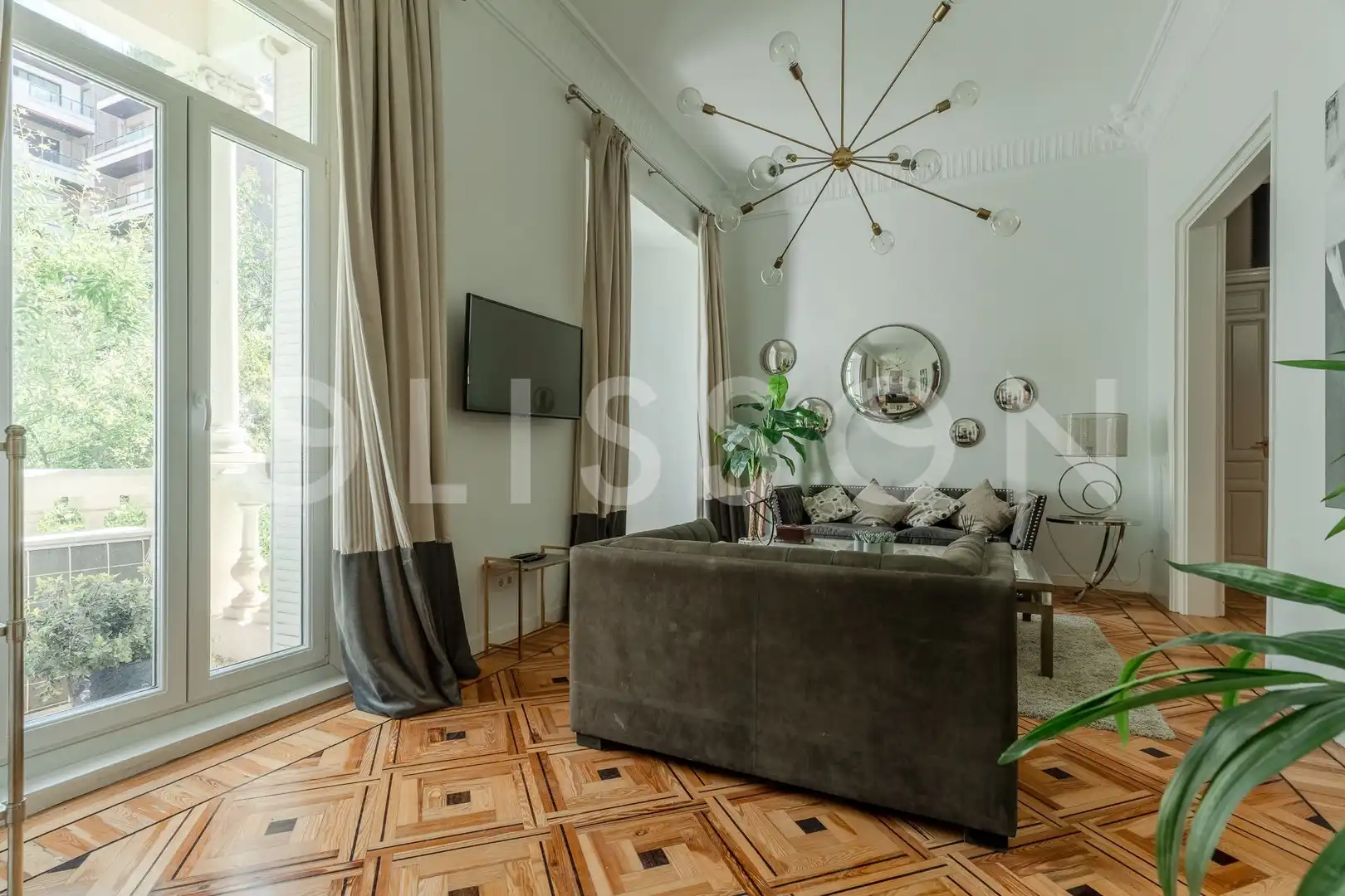 Wohnzimmer von Wohnung zur Miete in Madrid mit Klimaanlage, Heizung und Möbliert